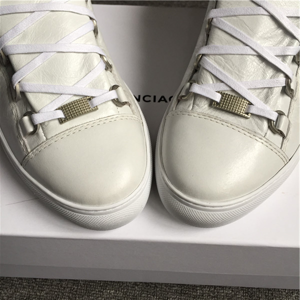 High Quality Balenciaga Arena Creased Leather Sneakers White High Top
