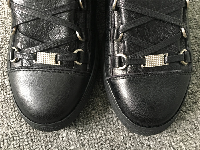 High Quality Balenciaga Arena Creased Leather Sneakers Black