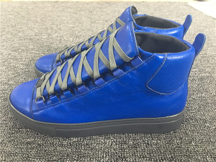 High Quality Balenciaga Arena Blue High Top Leather Sneaker