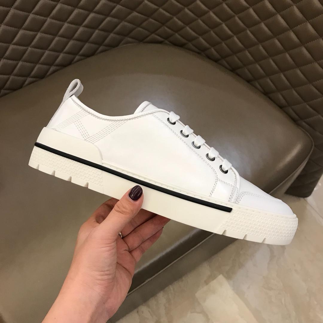 Hermes Perfect Quality Sneakers White and White rubber sole with White tongue MS02732