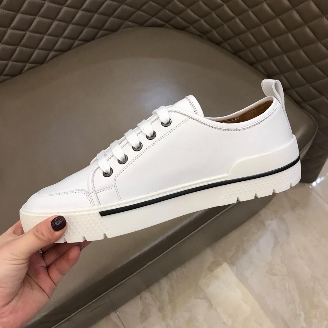 Hermes Perfect Quality Sneakers White and White rubber sole with White tongue MS02732