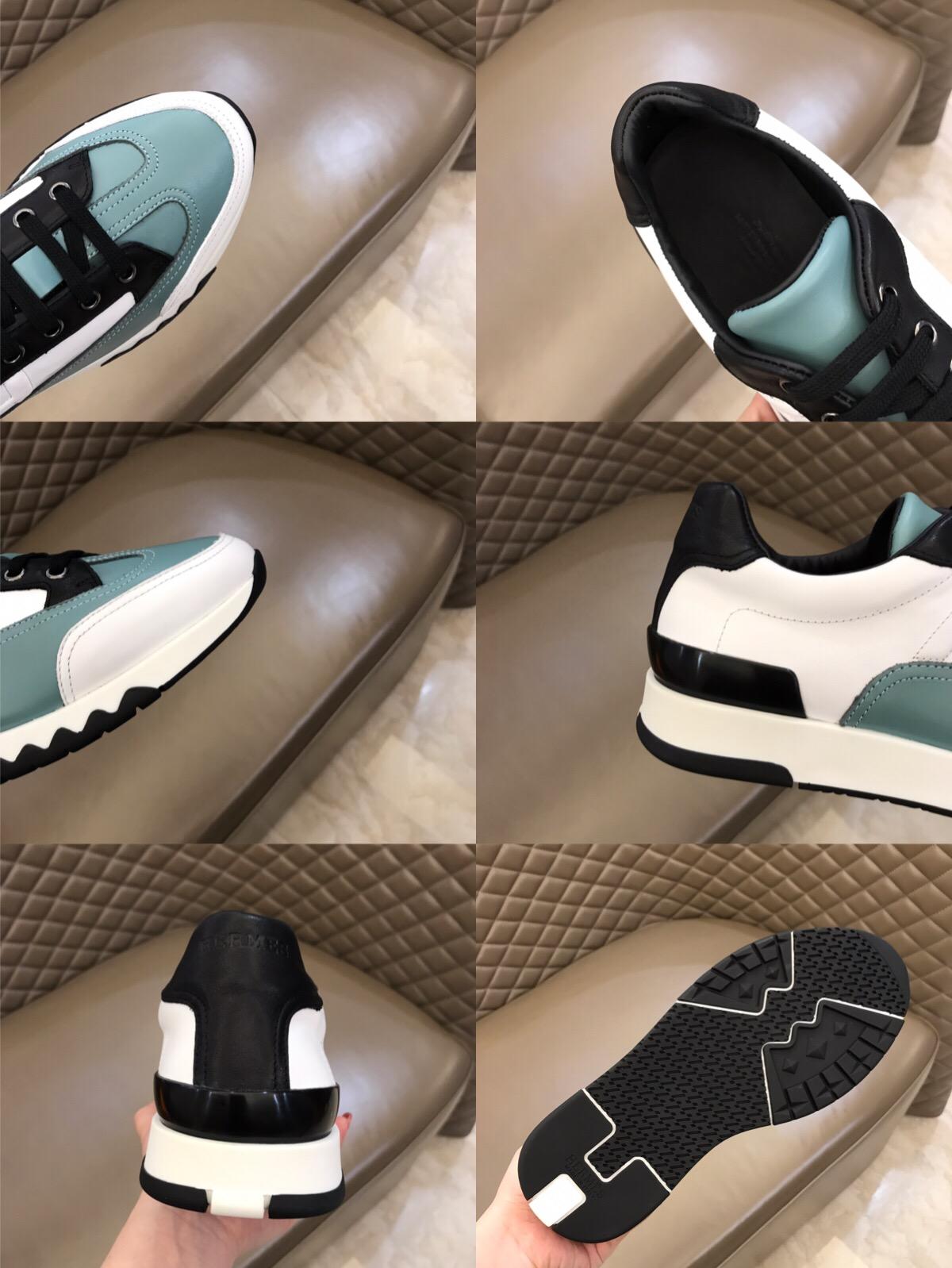 Hermes Perfect Quality Sneakers White and Two-tone sole with Light blue tongue MS02737