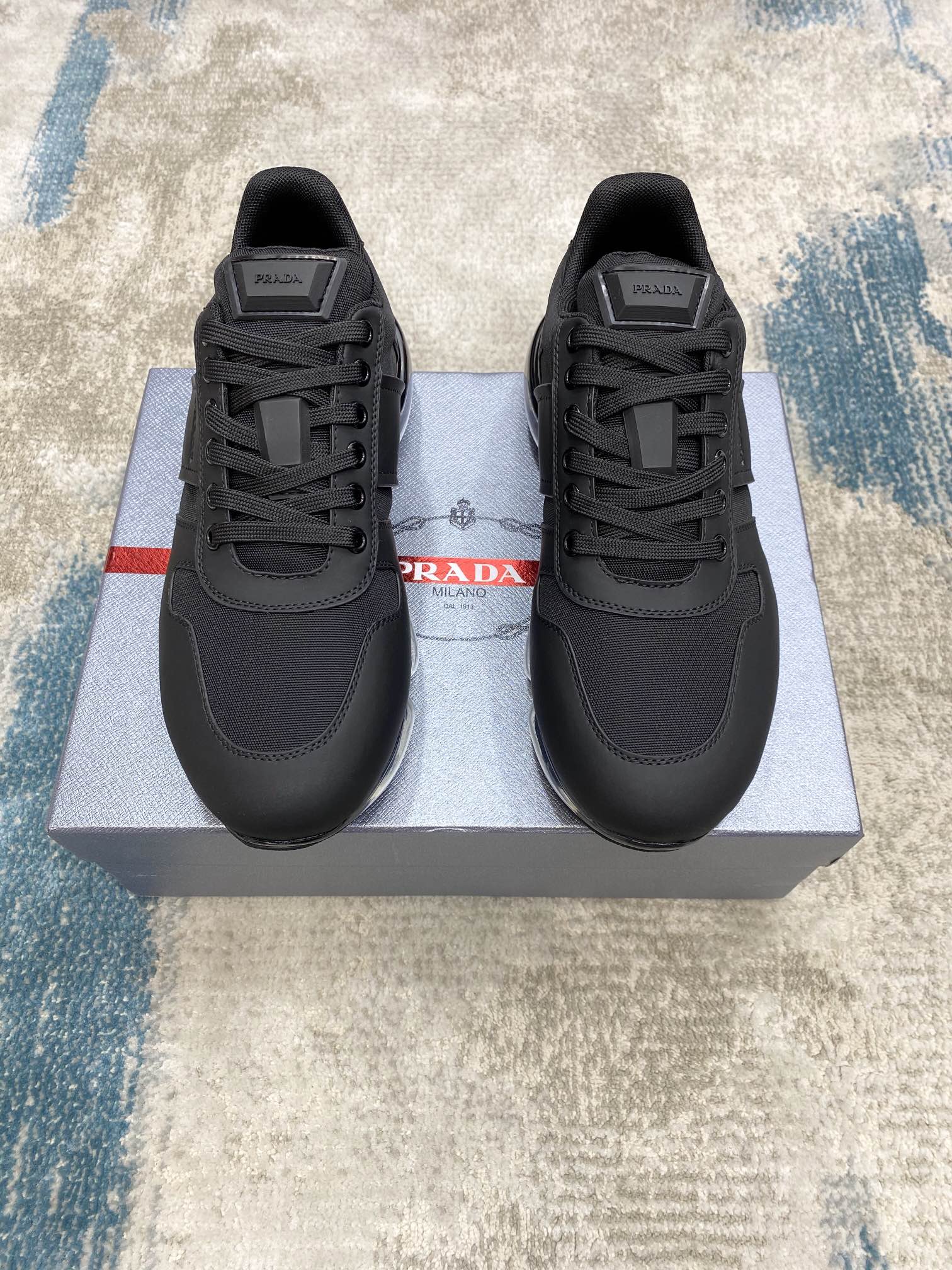 PRADA sneakers with black white grey