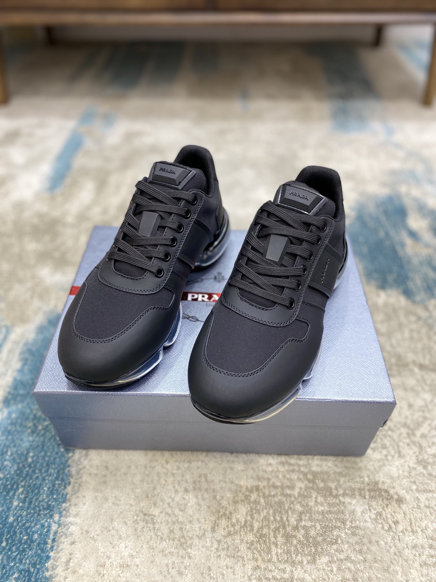 PRADA sneakers with black white grey