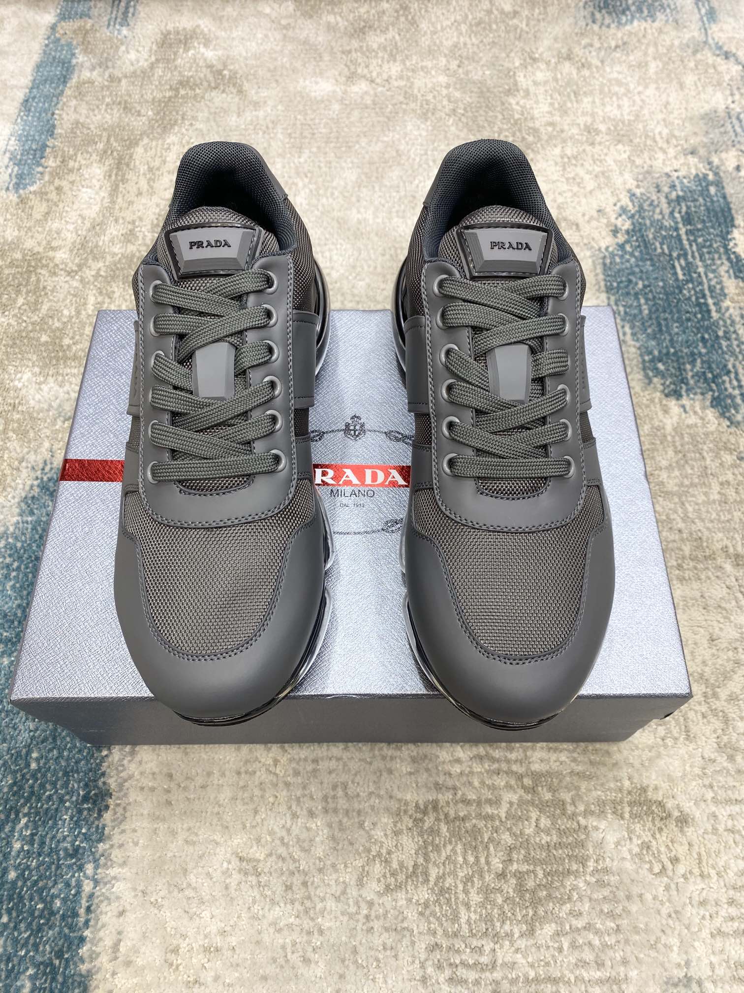 PRADA sneakers with black white grey