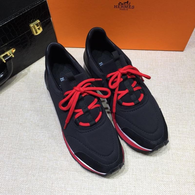 Hermes Fashion Sneakers Black and Black heel MS07815