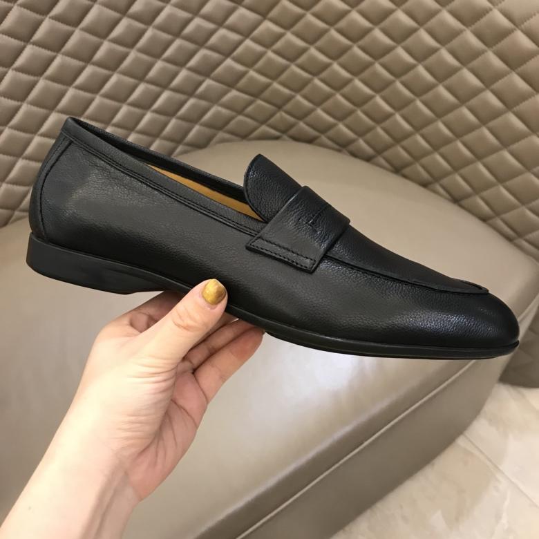 Hermes Black Leather Loafers MS02727