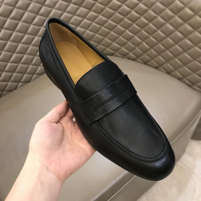 Hermes Black Leather Loafers MS02727