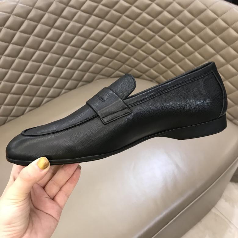 Hermes Black Leather Loafers MS02727