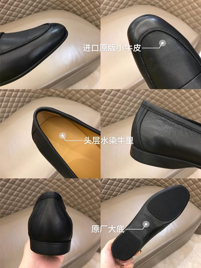 Hermes Black Leather Loafers MS02727