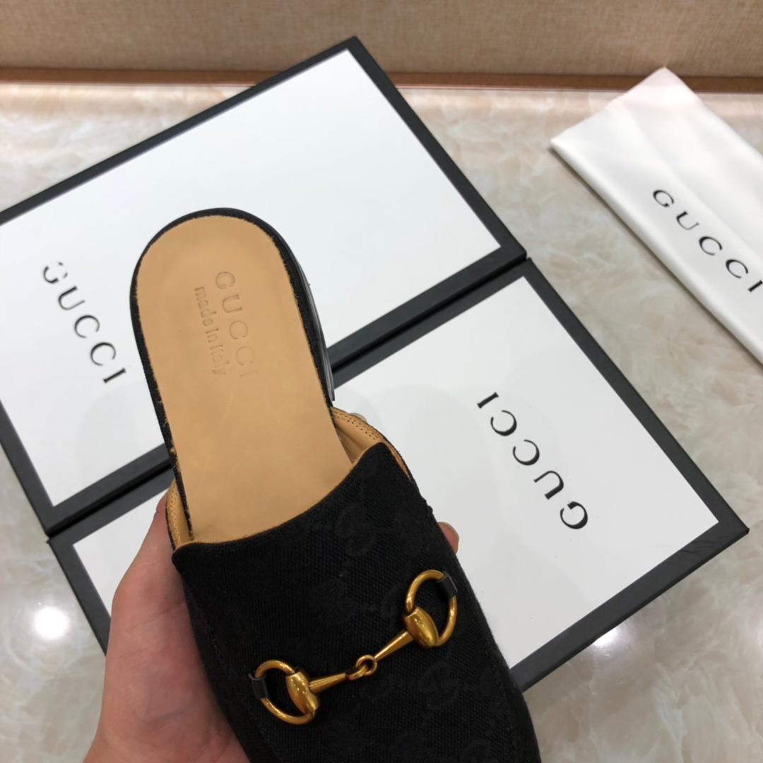 Gucciblack Slipper with golden button MS07528