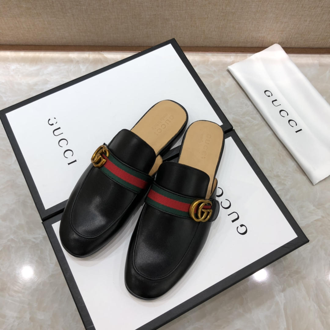 Gucciblack Slipper with double G MS07522