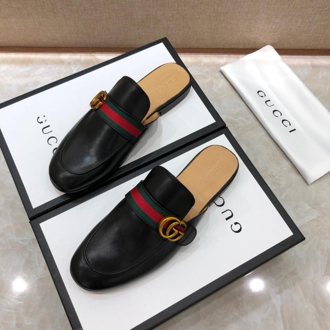 Gucciblack Slipper with double G MS07522