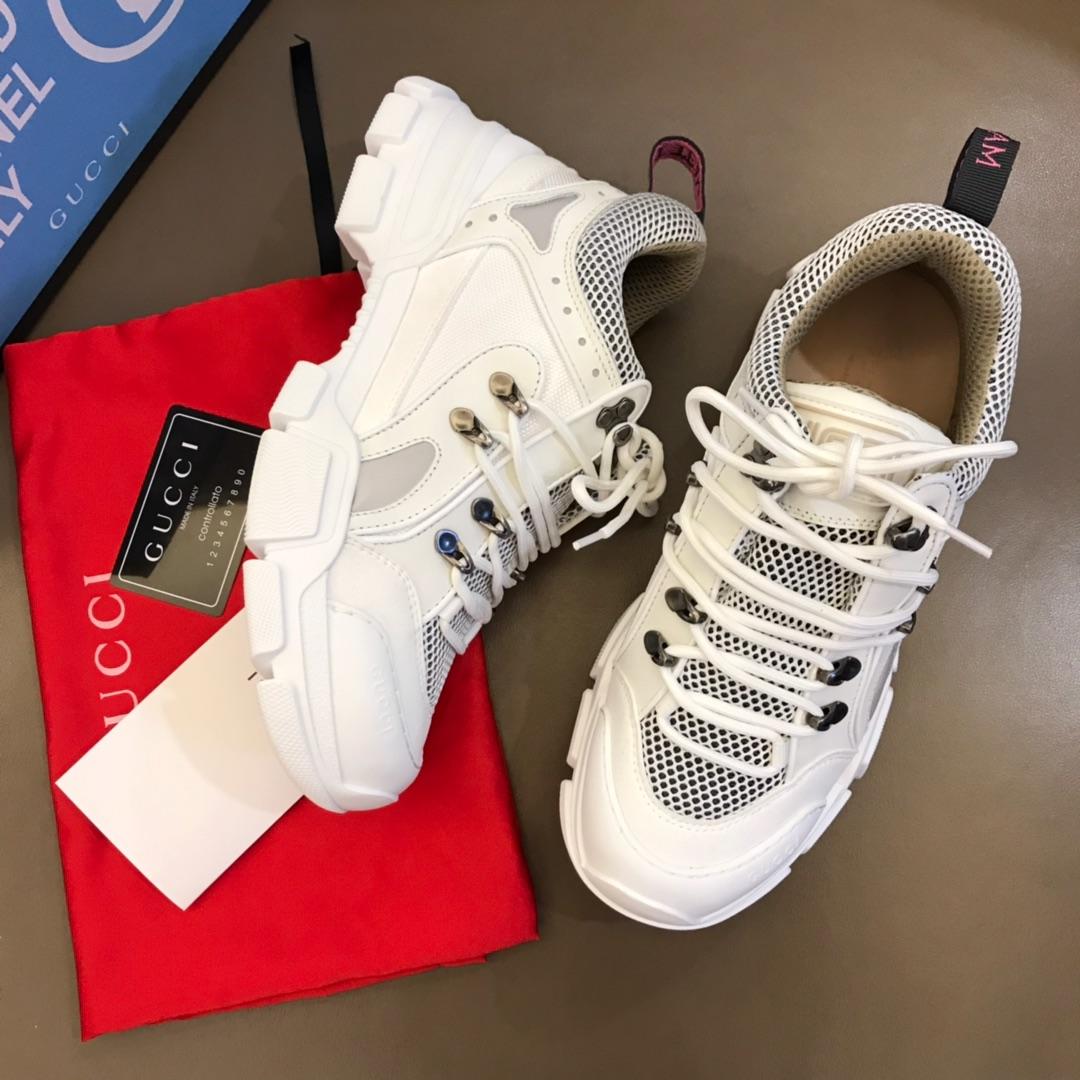 Gucci Perfect Quality Sneakers White and white soles MS02703