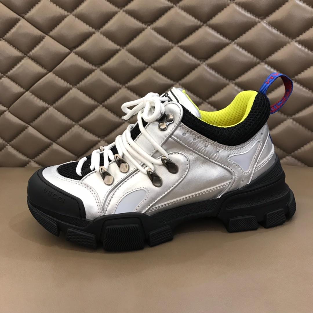 Gucci Perfect Quality Sneakers Silver and black details with black sole MS02705