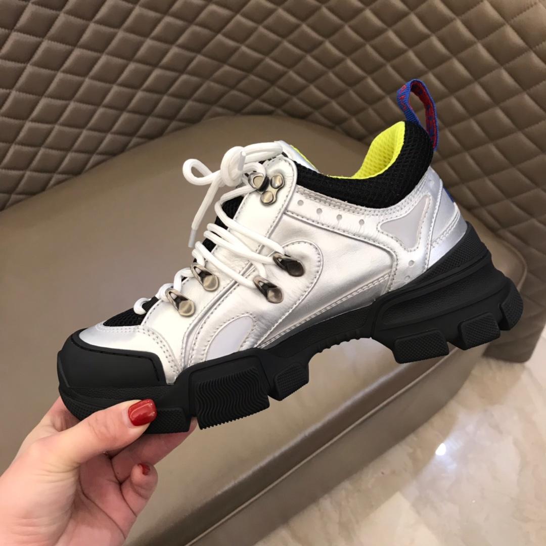 Gucci Perfect Quality Sneakers Silver and black details with black sole MS02705