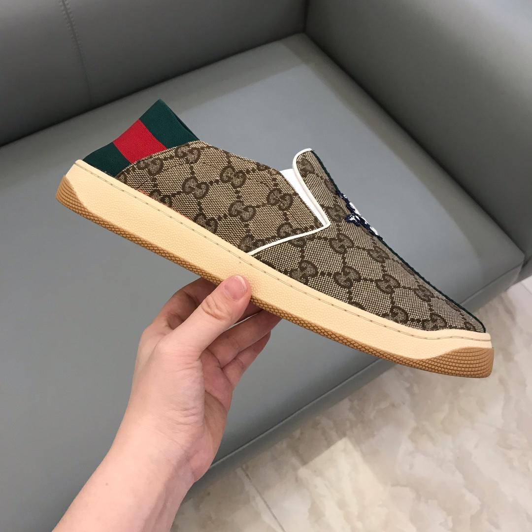 Gucci Perfect Quality Sneakers Brown and Disney Piggy with Beige Sole MS02713