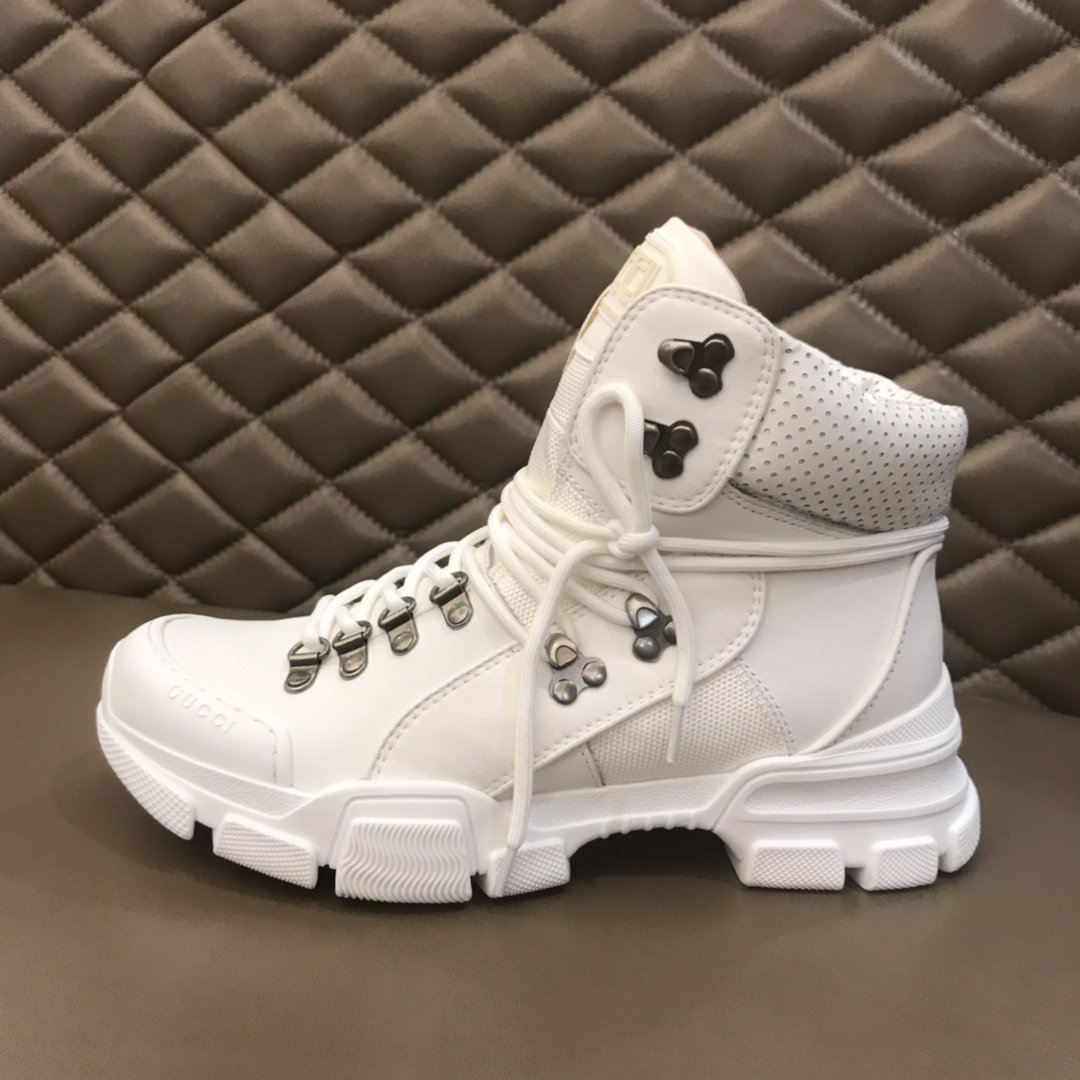 Gucci High-top High Quality Sneakers White and white rubber soles  MS021072