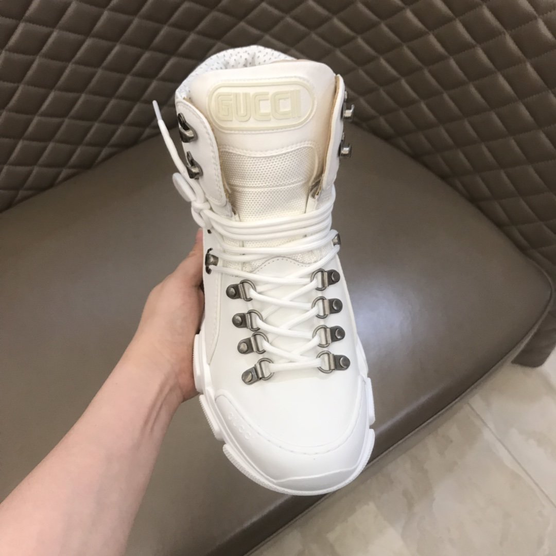 Gucci High-top High Quality Sneakers White and white rubber soles  MS021072