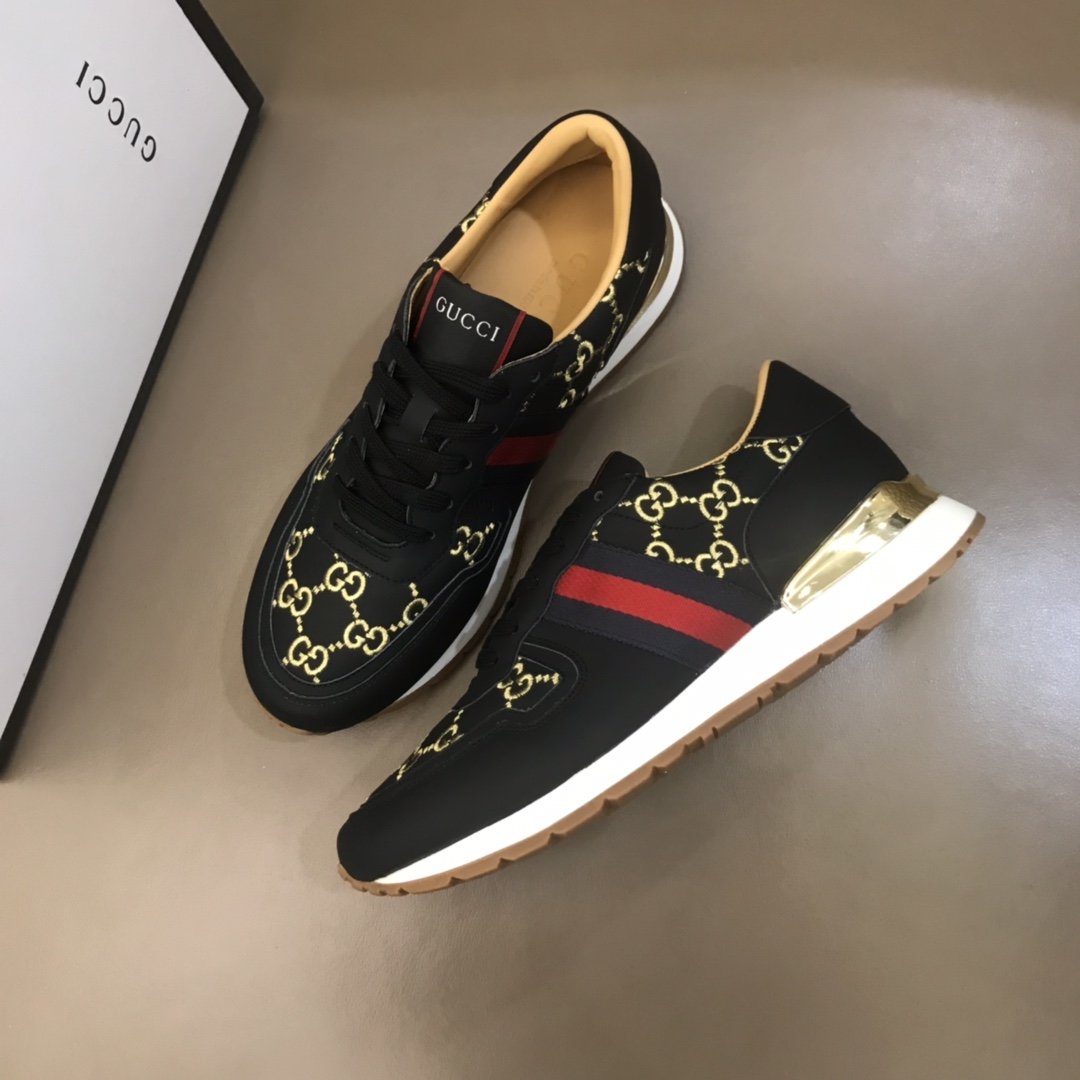 Gucci High Quality Sneakers White suede and gold GG embroidery with gold details MS021080