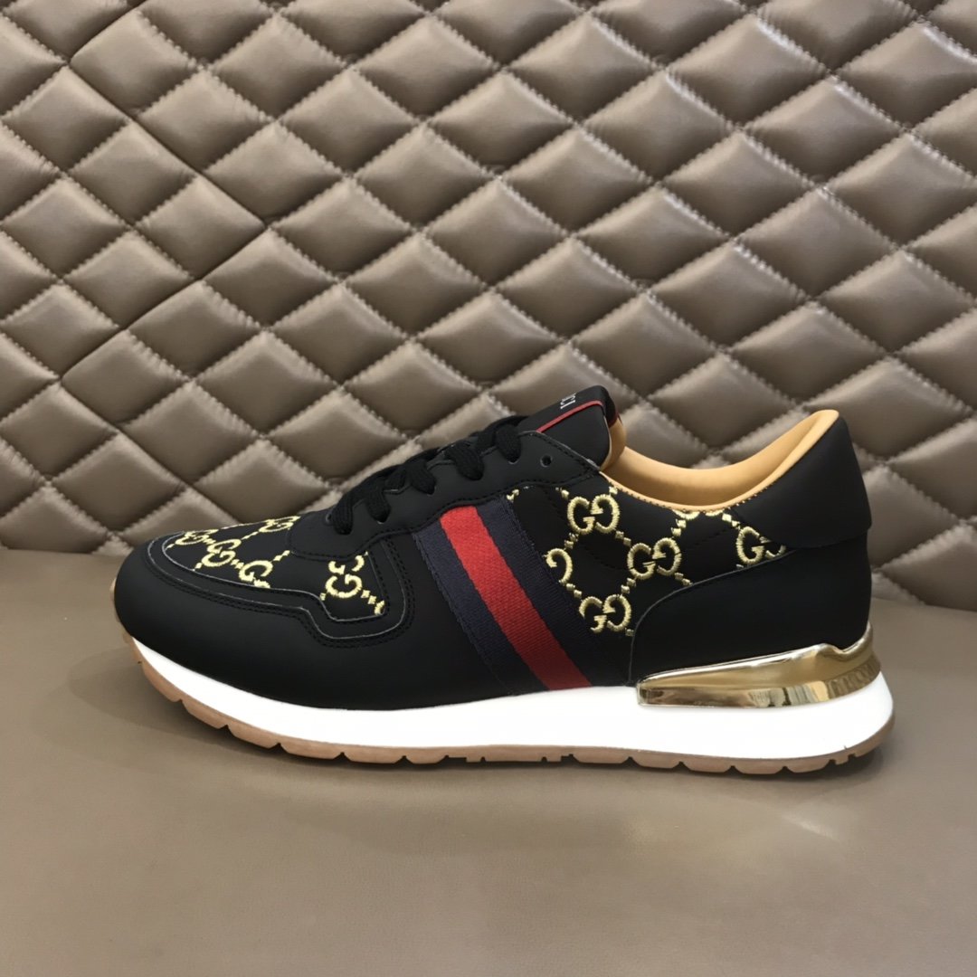 Gucci High Quality Sneakers White suede and gold GG embroidery with gold details MS021080