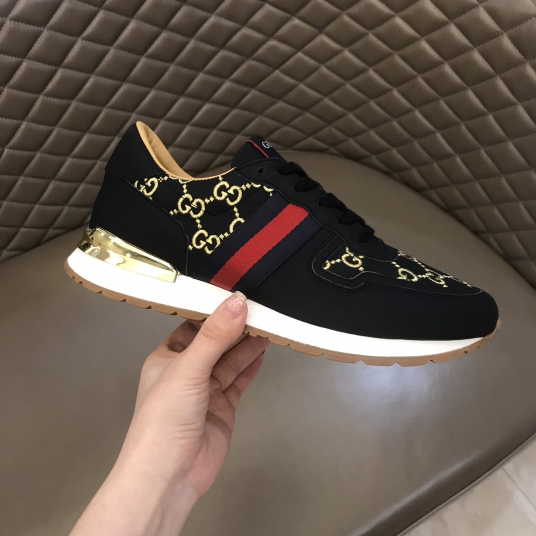 Gucci High Quality Sneakers White suede and gold GG embroidery with gold details MS021080