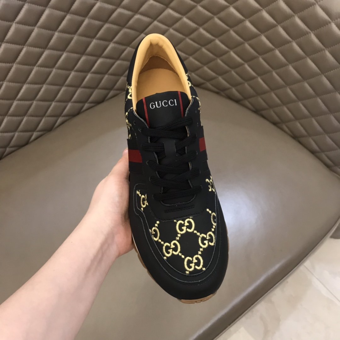 Gucci High Quality Sneakers White suede and gold GG embroidery with gold details MS021080