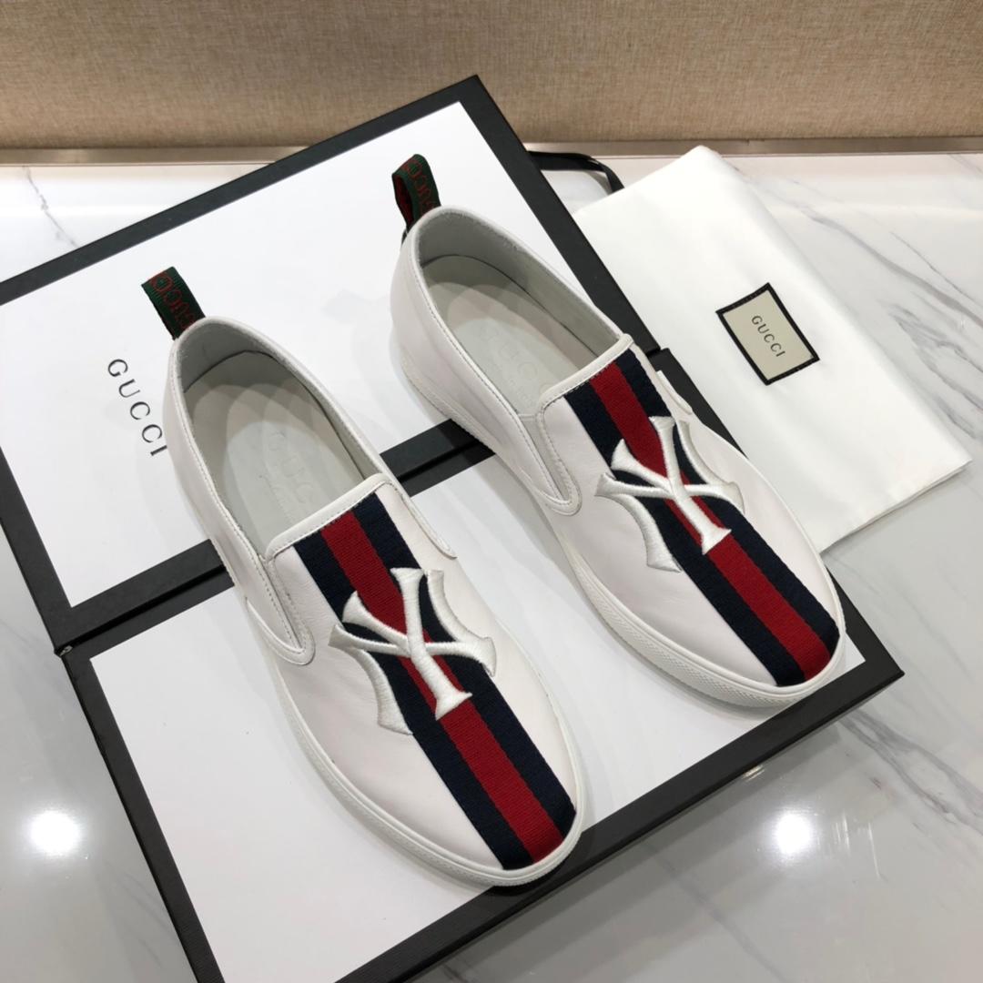 Gucci Fashion Sneakers White and white NY embroidery with white sole MS07774