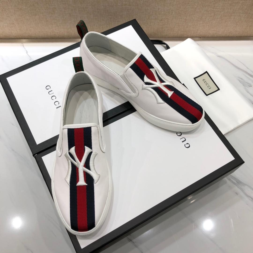 Gucci Fashion Sneakers White and white NY embroidery with white sole MS07774