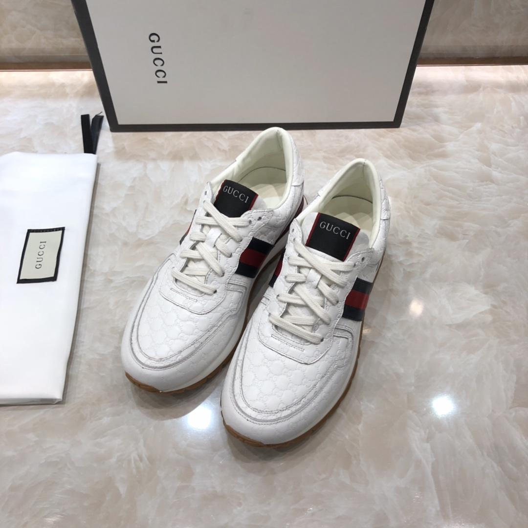 Gucci Fashion Sneakers White and burgundy details with white sole MS07647