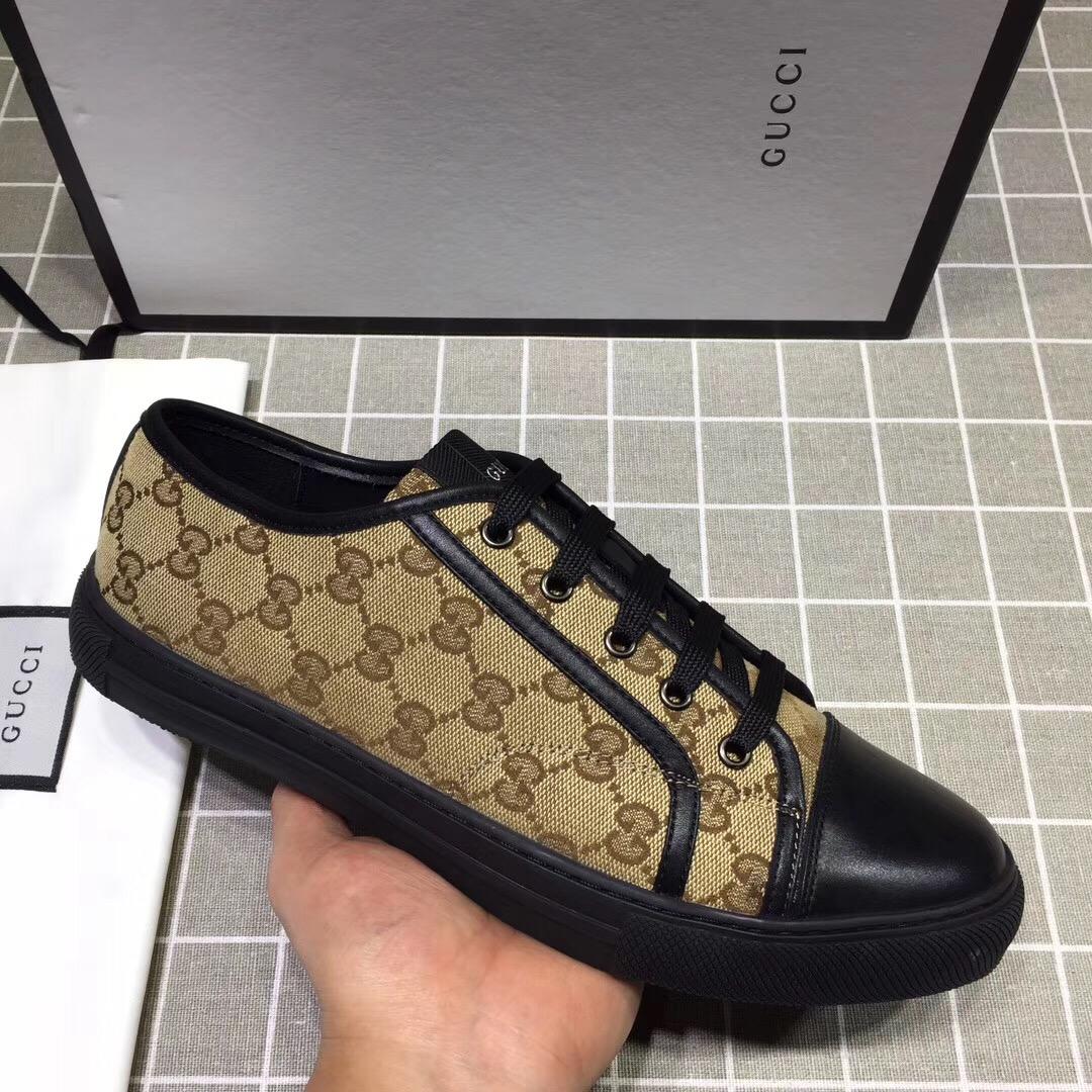Gucci Fashion Sneakers Tawny and GG print with black sole MS07672