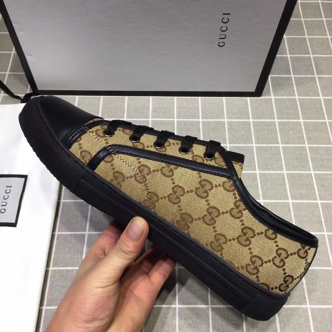 Gucci Fashion Sneakers Tawny and GG print with black sole MS07672