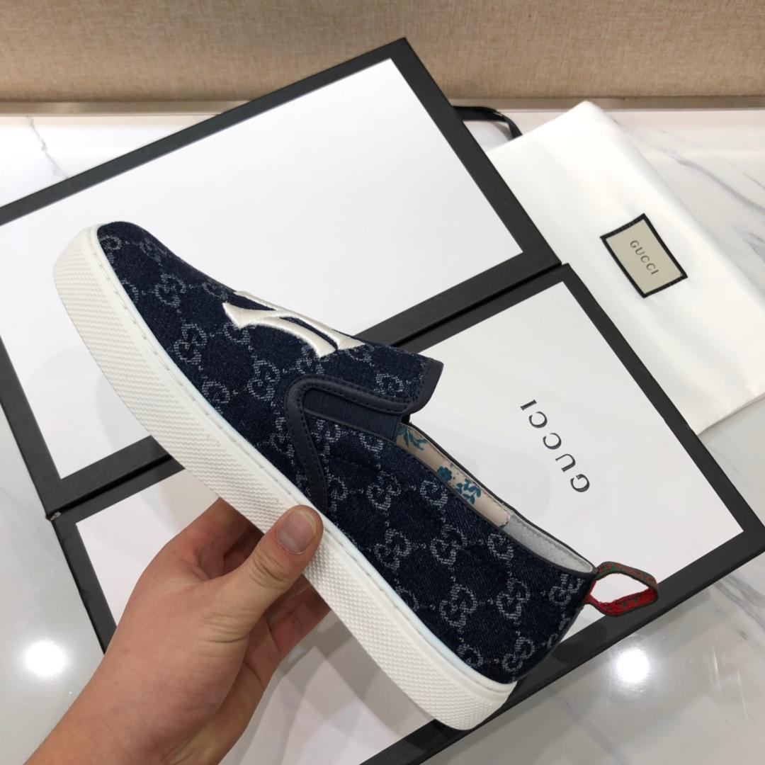 Gucci Fashion Sneakers Blue and white NY and white soles MS07776