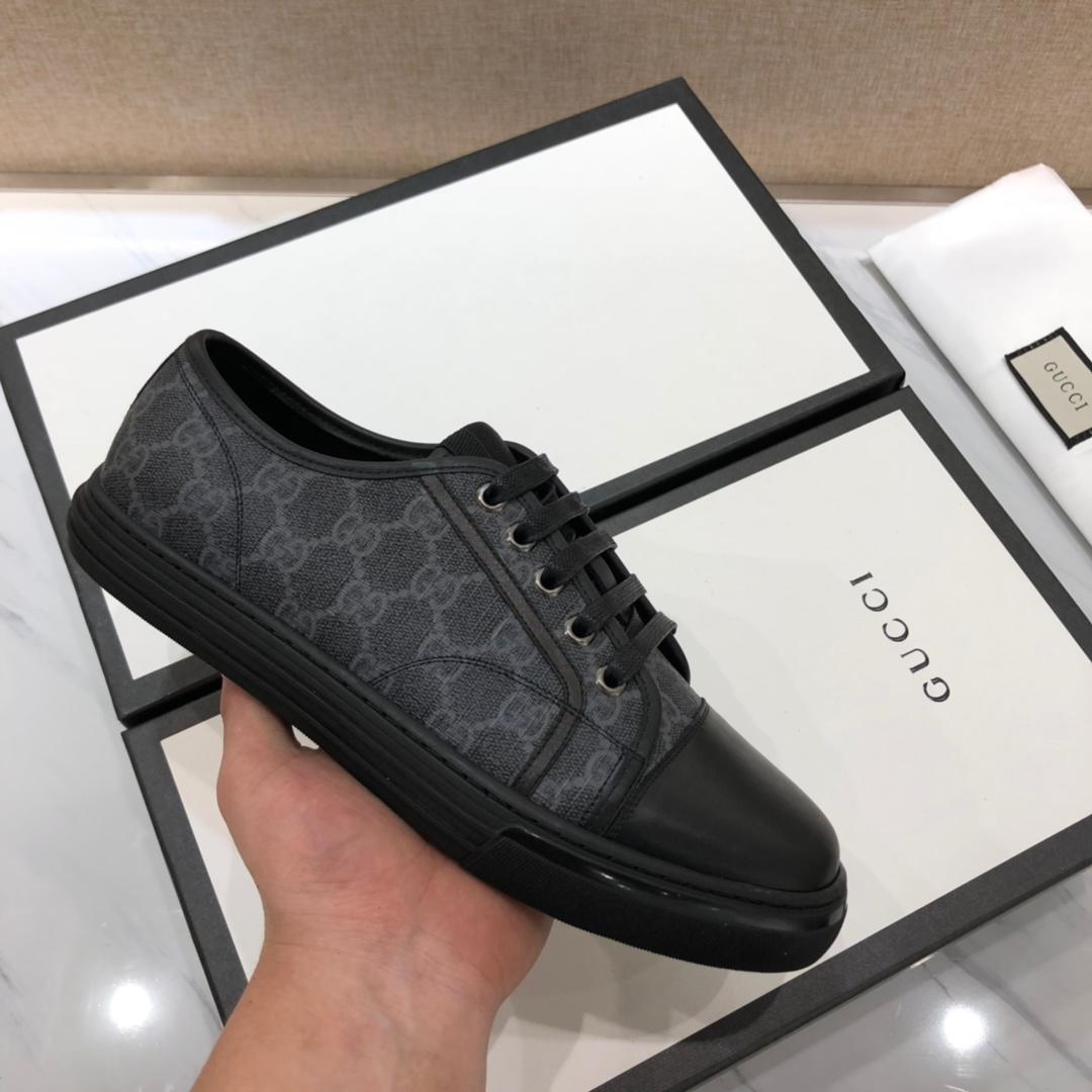 Gucci Fashion Sneakers Black and white GG print with black sole MS07772