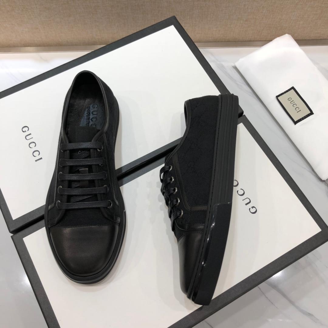 Gucci Fashion Sneakers Black and GG print with black sole MS07770