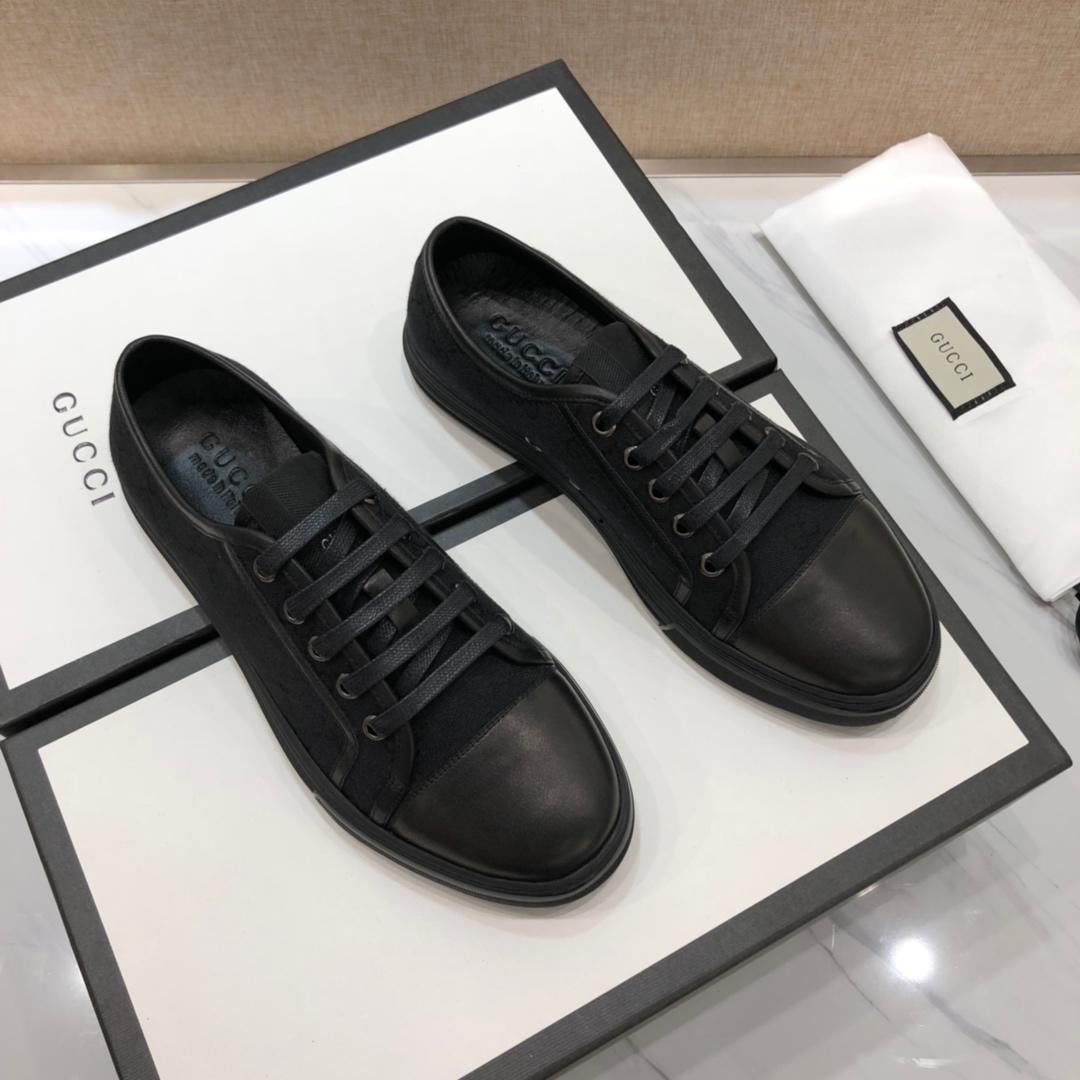 Gucci Fashion Sneakers Black and GG print with black sole MS07770