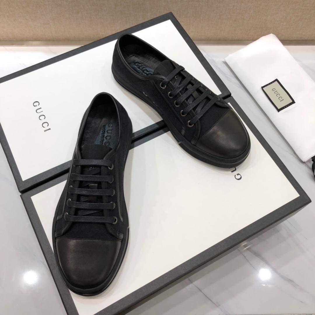 Gucci Fashion Sneakers Black and GG print with black sole MS07770