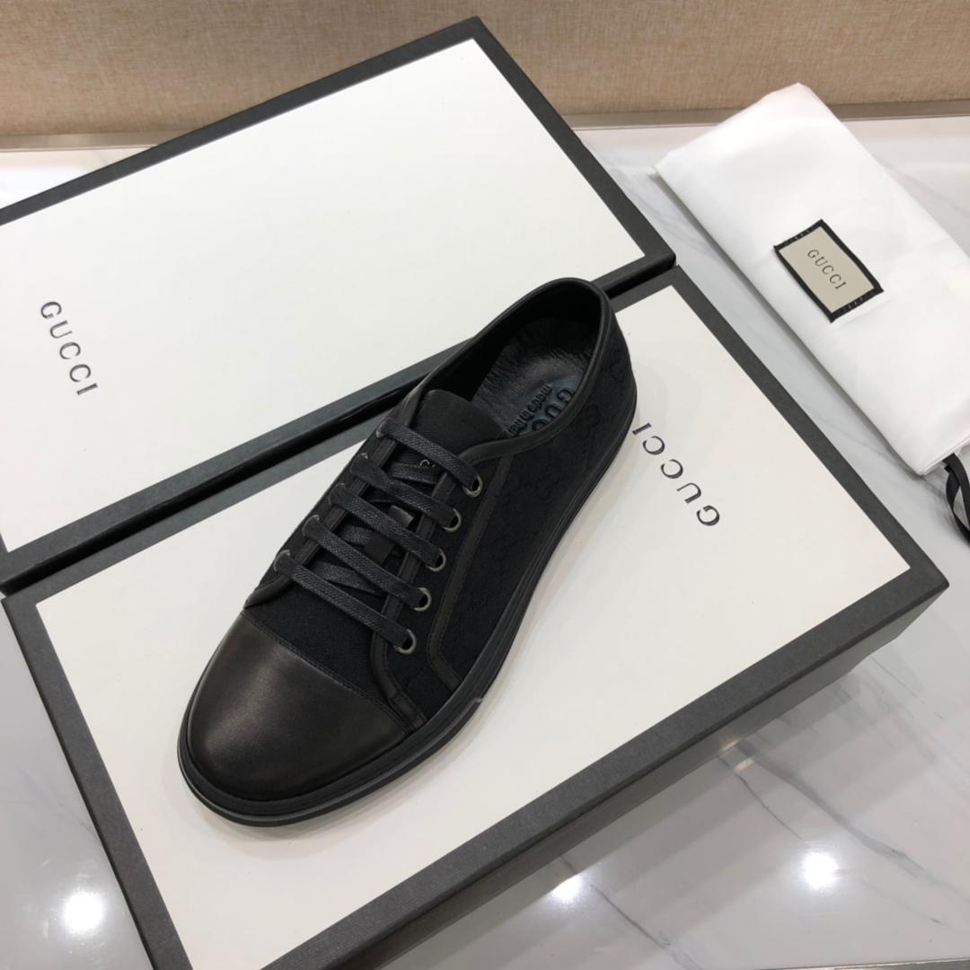 Gucci Fashion Sneakers Black and GG print with black sole MS07770