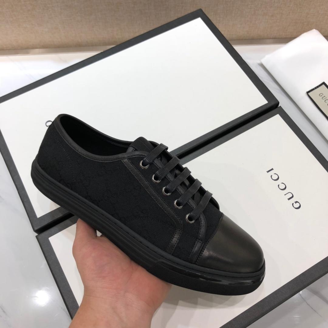 Gucci Fashion Sneakers Black and GG print with black sole MS07770