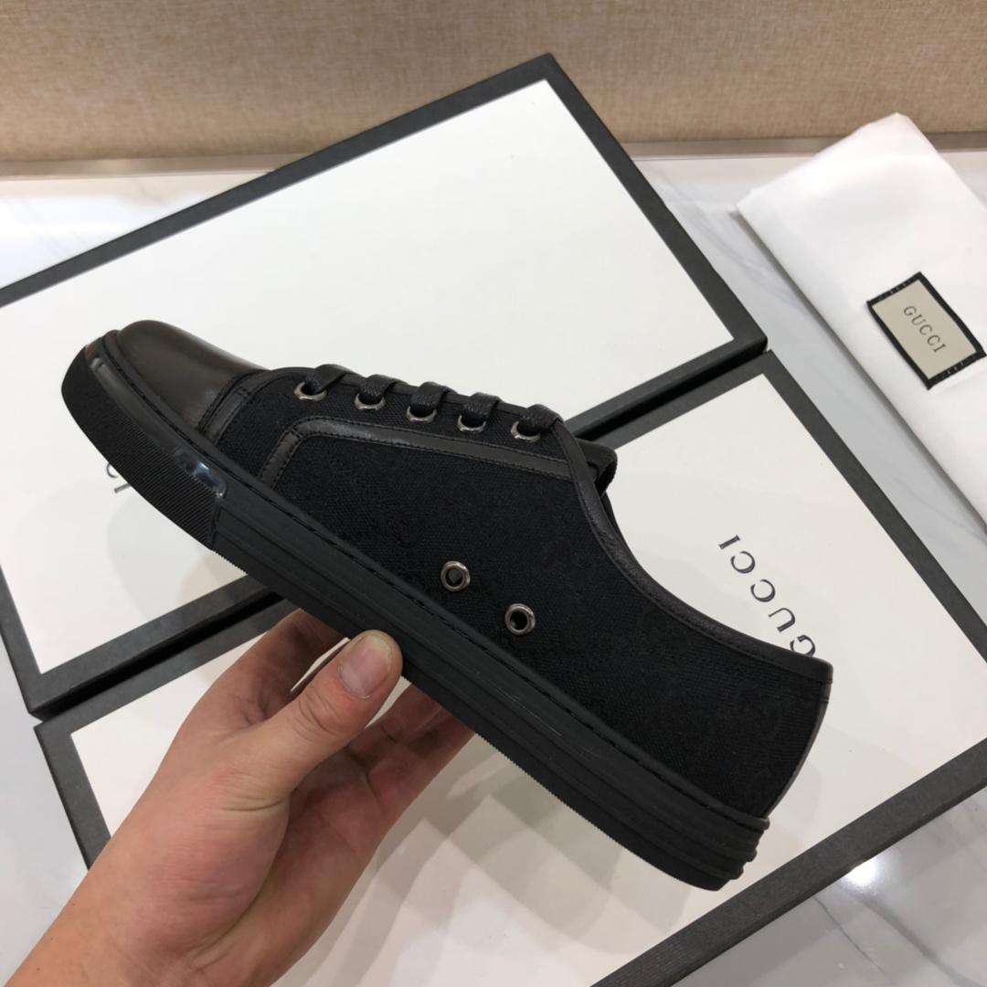 Gucci Fashion Sneakers Black and GG print with black sole MS07770