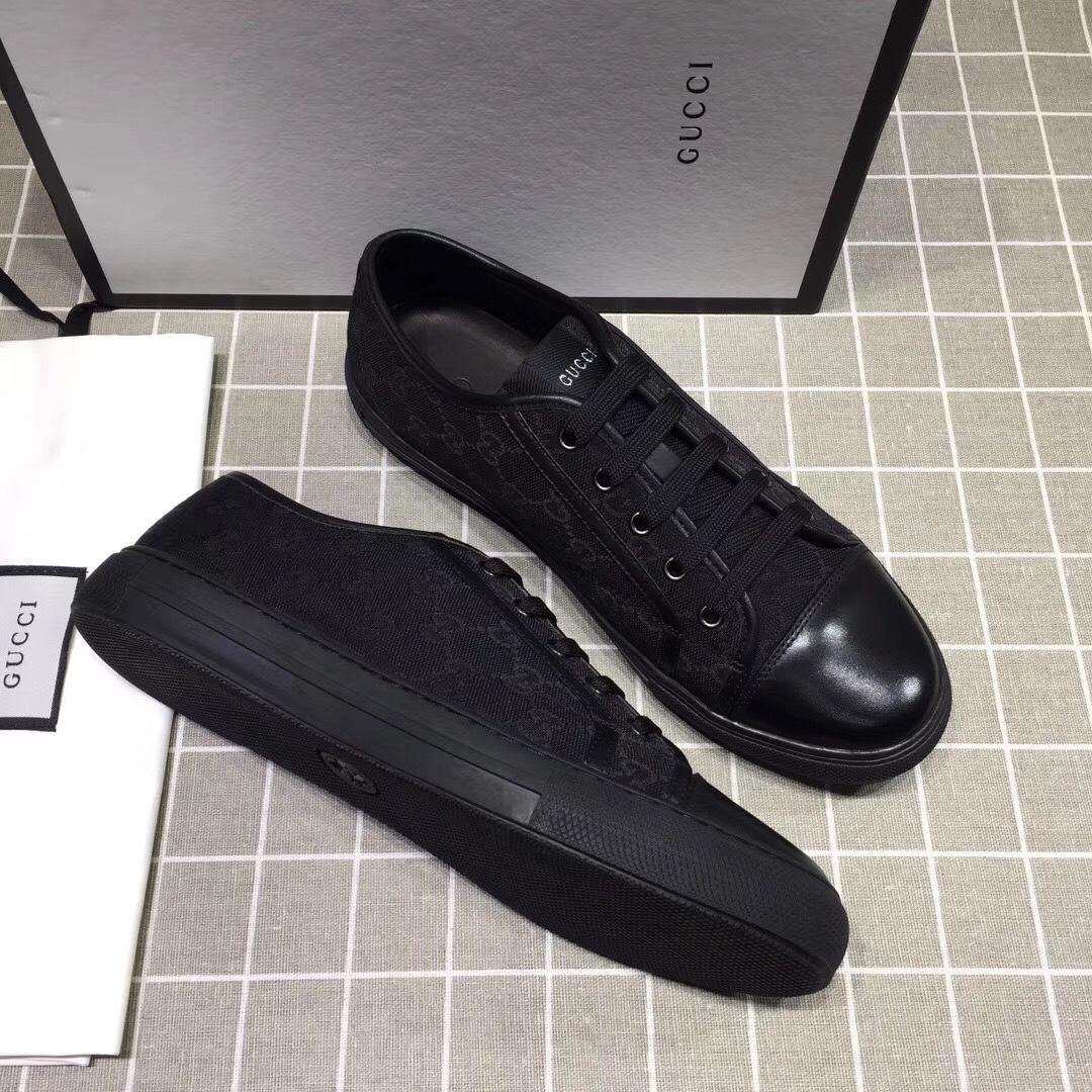 Gucci Fashion Sneakers Black and GG print with black sole MS07673