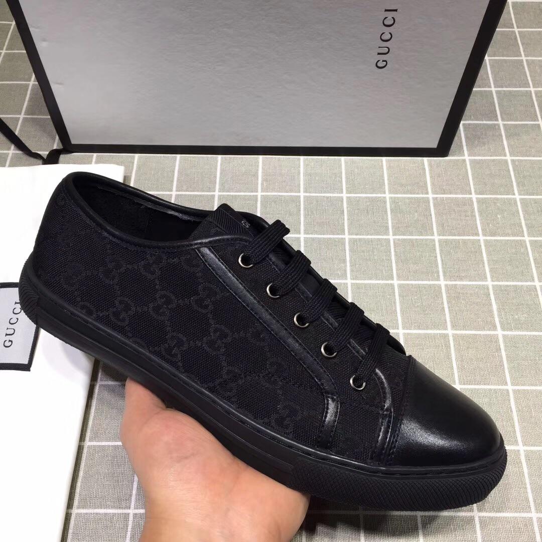 Gucci Fashion Sneakers Black and GG print with black sole MS07673