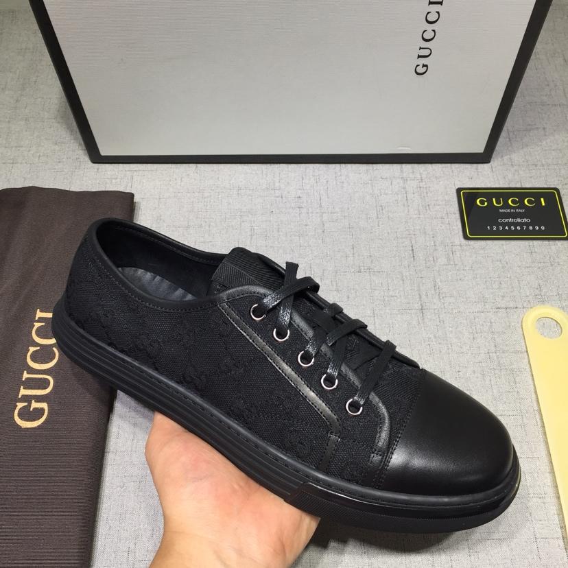 Gucci Fashion Sneakers Black and GG print with black sole MS07643