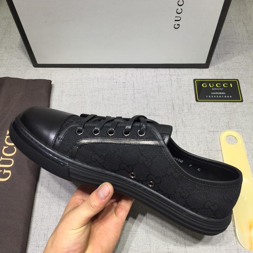 Gucci Fashion Sneakers Black and GG print with black sole MS07643