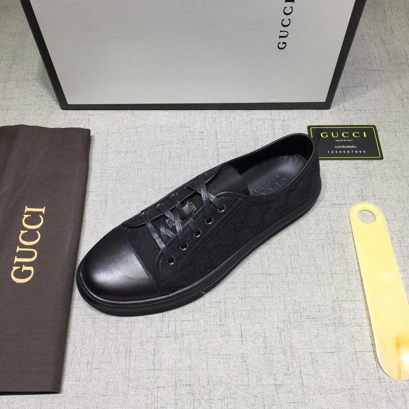 Gucci Fashion Sneakers Black and GG print with black sole MS07643