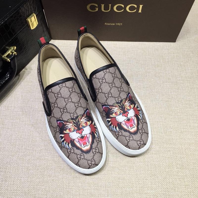 Gucci Fashion Sneakers Beige GG and Mystic Cat print with white sole MS07699