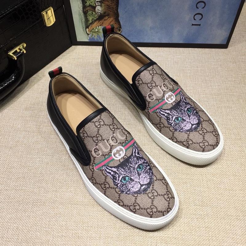 Gucci Fashion Sneakers Beige and GUCCI My Cat Print with White Sole MS07692