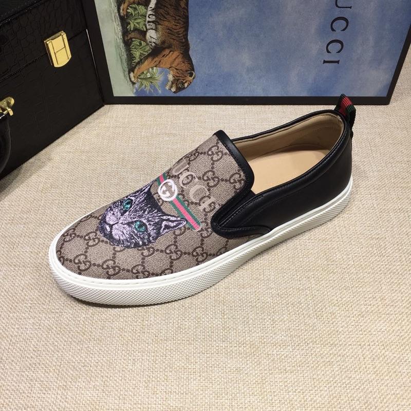 Gucci Fashion Sneakers Beige and GUCCI My Cat Print with White Sole MS07692