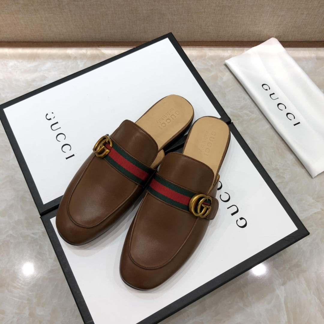 Gucci brownSlipper with double G MS07521