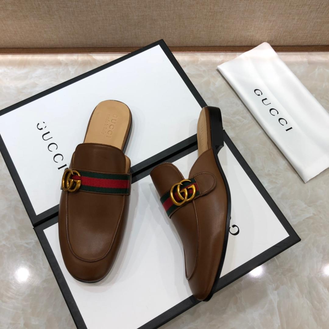 Gucci brownSlipper with double G MS07521